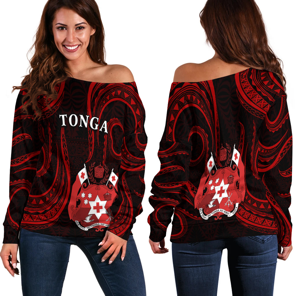 Tonga Pattern Off Shoulder Sweater Always Proud