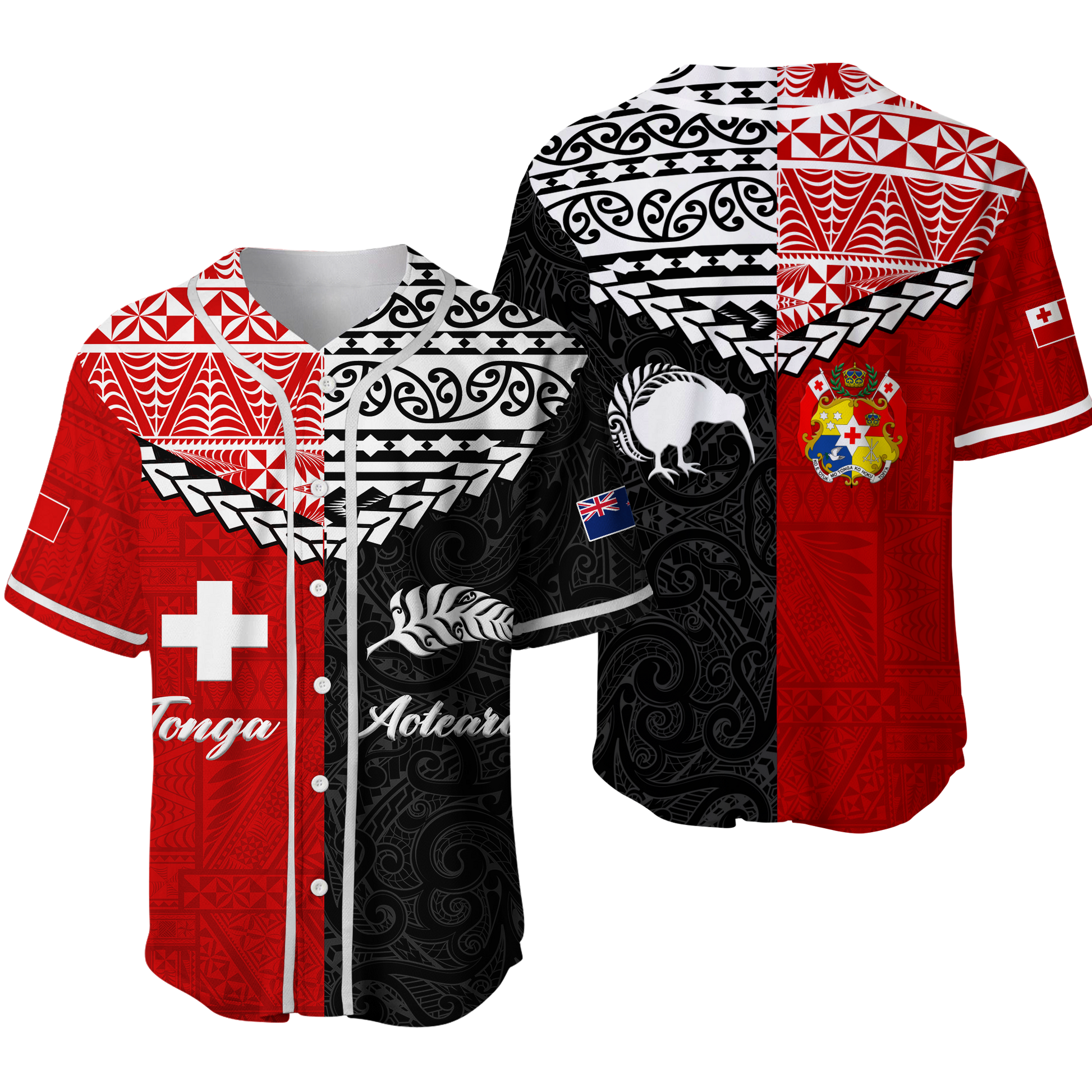 Tonga Combine New Zealand Maori Aotearoa Heritage Baseball Jersey