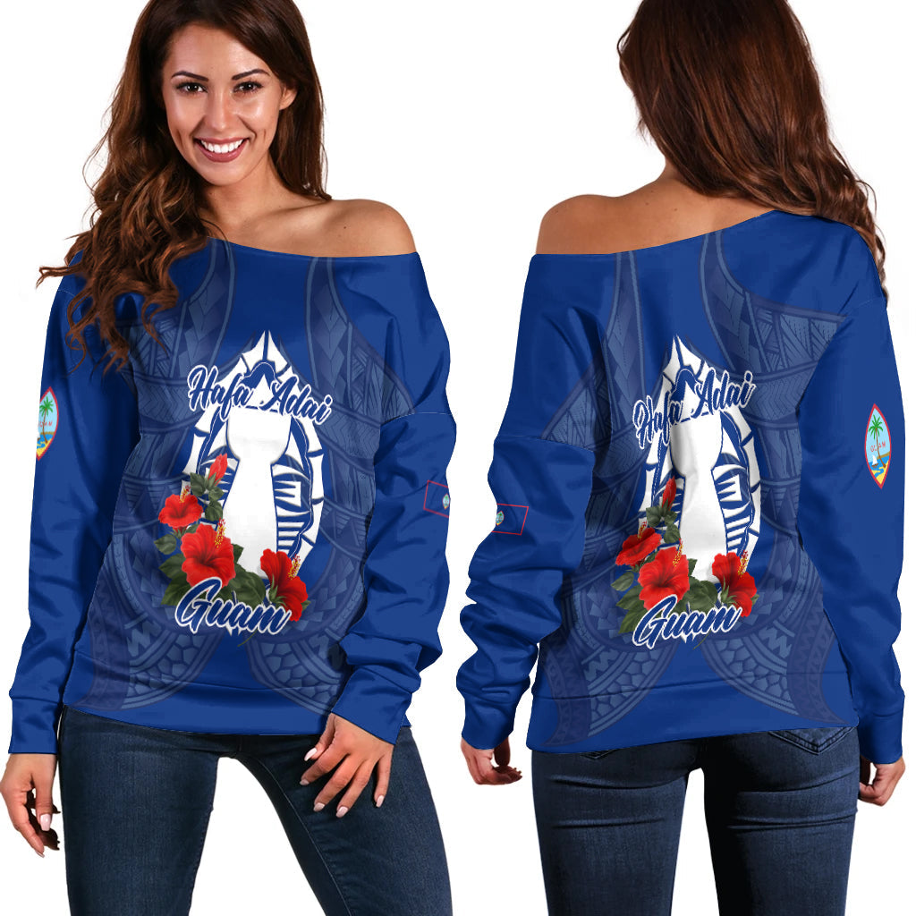 Hafa Adai Guam Legend Women Off Shoulder Sweater