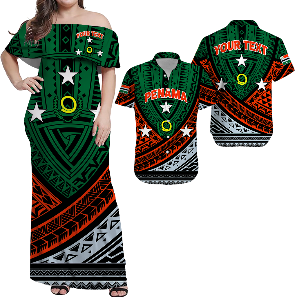 (Custom Personalised) Matching Outfits For Couples Vanuatu Penama Province Tribal Pattern Combo Dress And Shirt