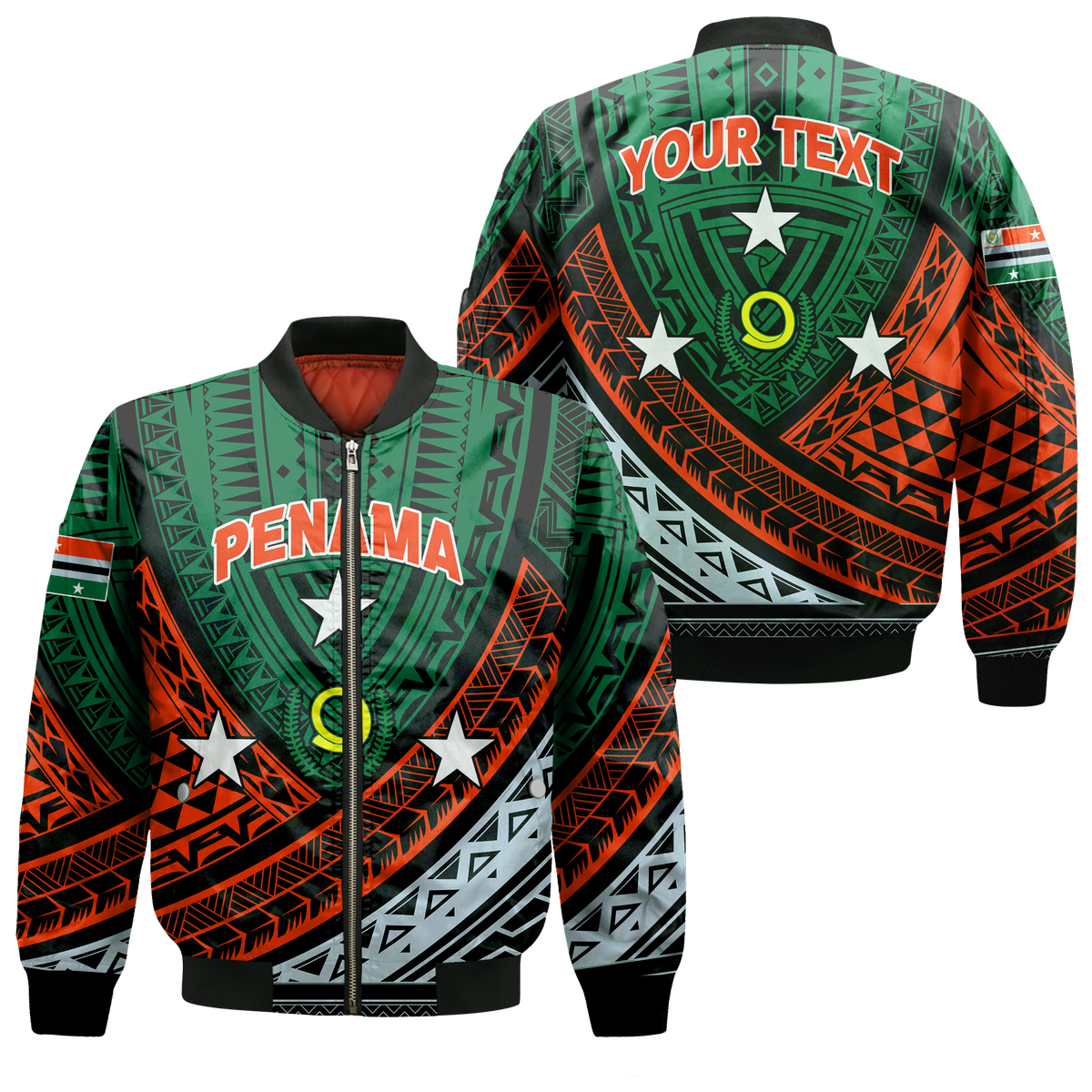 (Custom Personalised) Vanuatu Penama Province Tribal Pattern Bomber Jacket