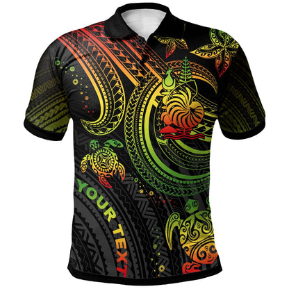 New Caledonia Custom Personalised Polo Shirt - Reggae Turtle