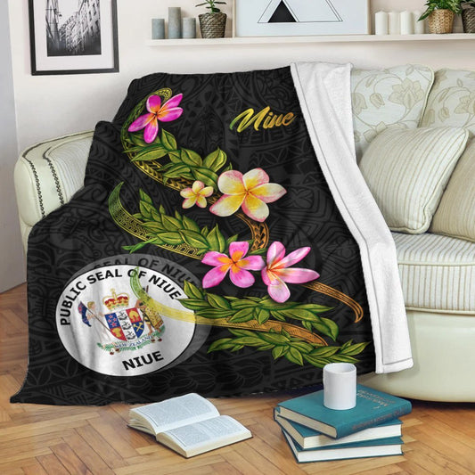 Niue Polynesian Blanket Plumeria Tribal