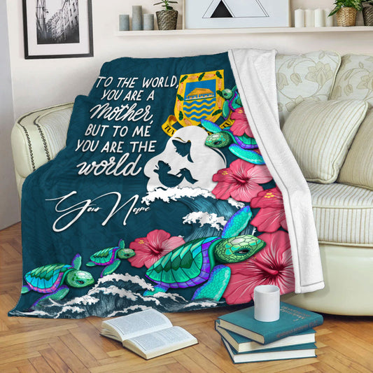 Custom Personalised Tuvalu Mothers Day With Green Turtle Blanket