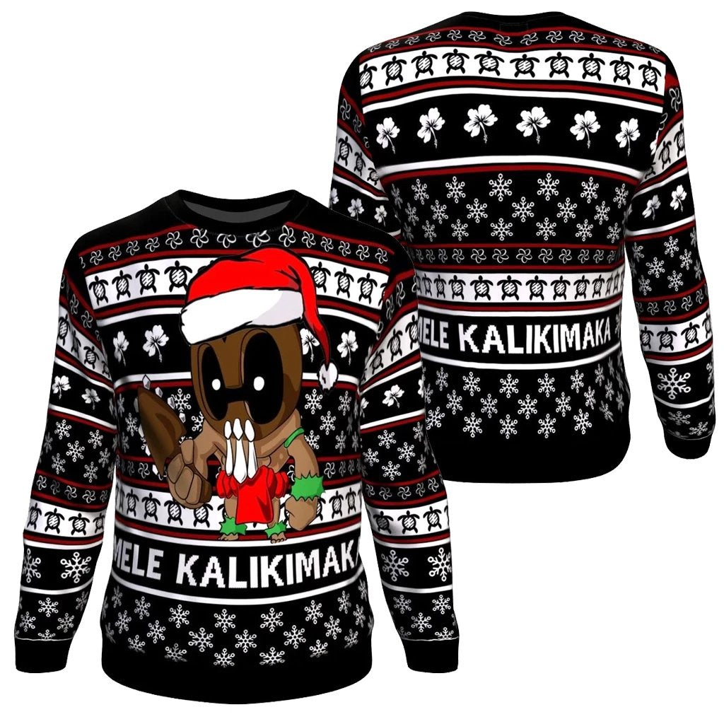 Hawaii Warriors Mele Kalikimaka Sweatshirt Ugly Hawaii Christmas Black