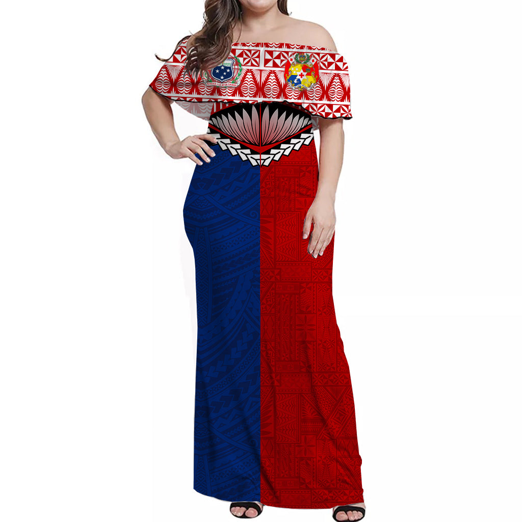 Tonga Combine Samoa Pride Off Shoulder Long Dress