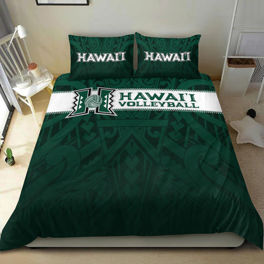 Hawaii Volleyball Green Warrior Bedding Set