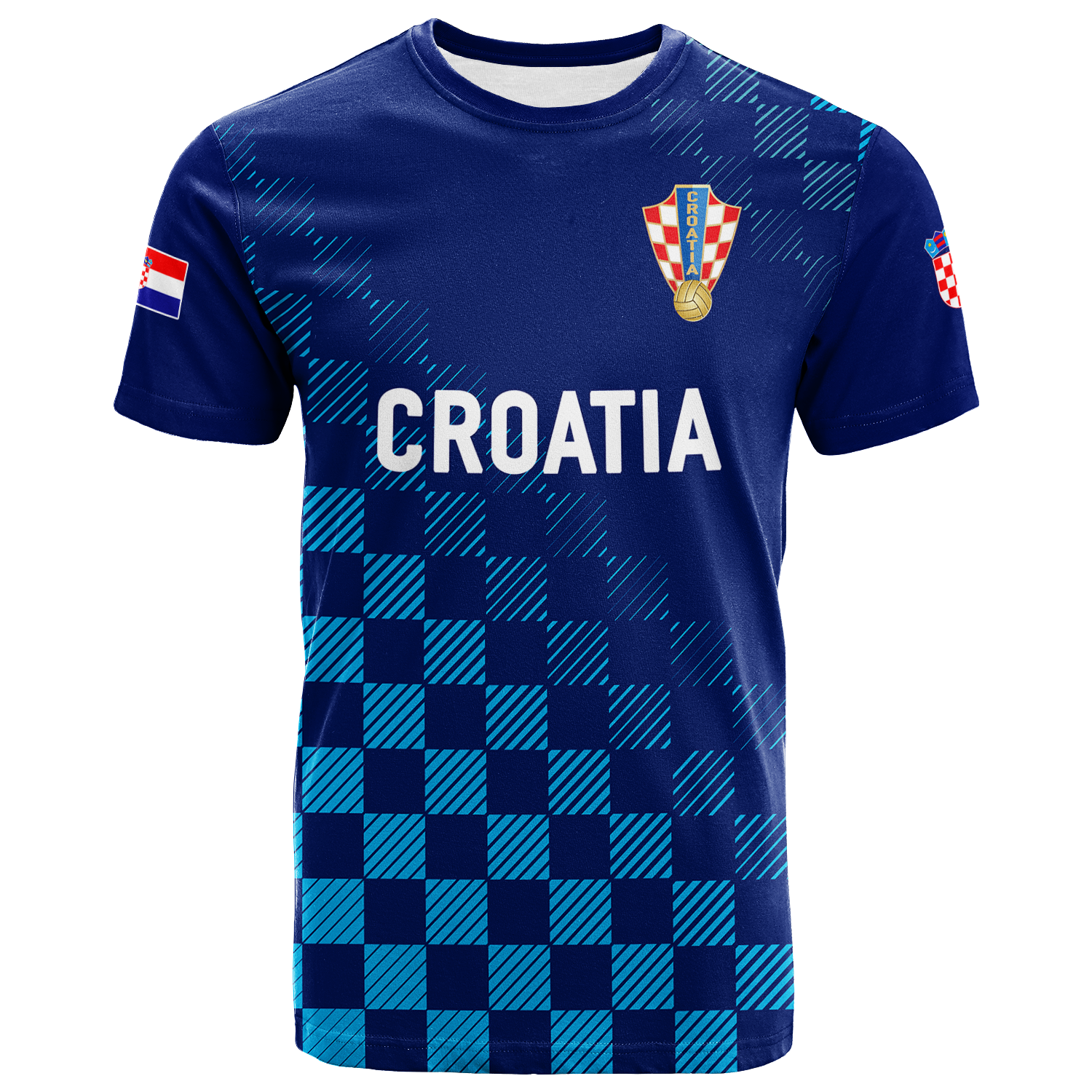 Custom Croatia Football 2022 Champions Pride T Shirt Blue