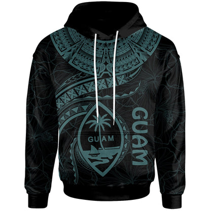 Guam Polynesian Hoodie Guam Waves (Turquoise)