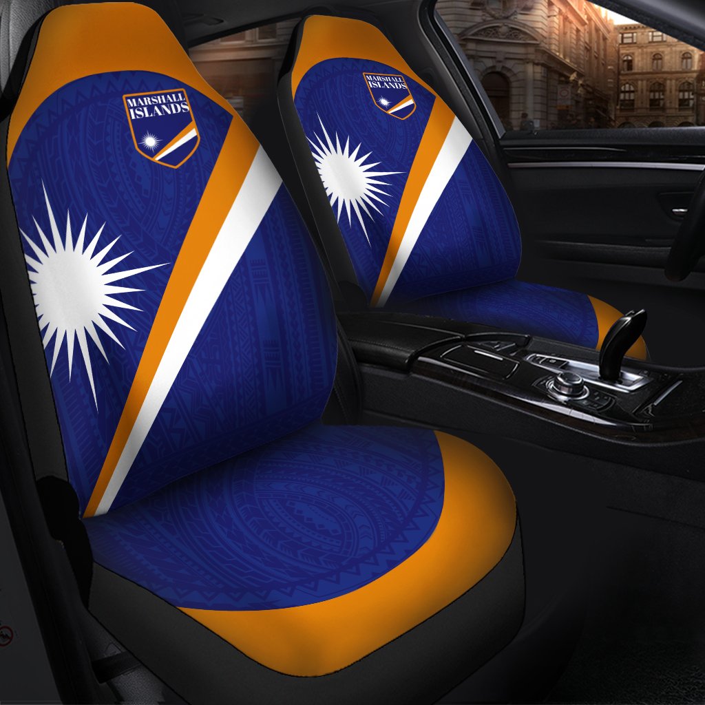 Marshall Islands Car Seat Covers Flag With Patterns