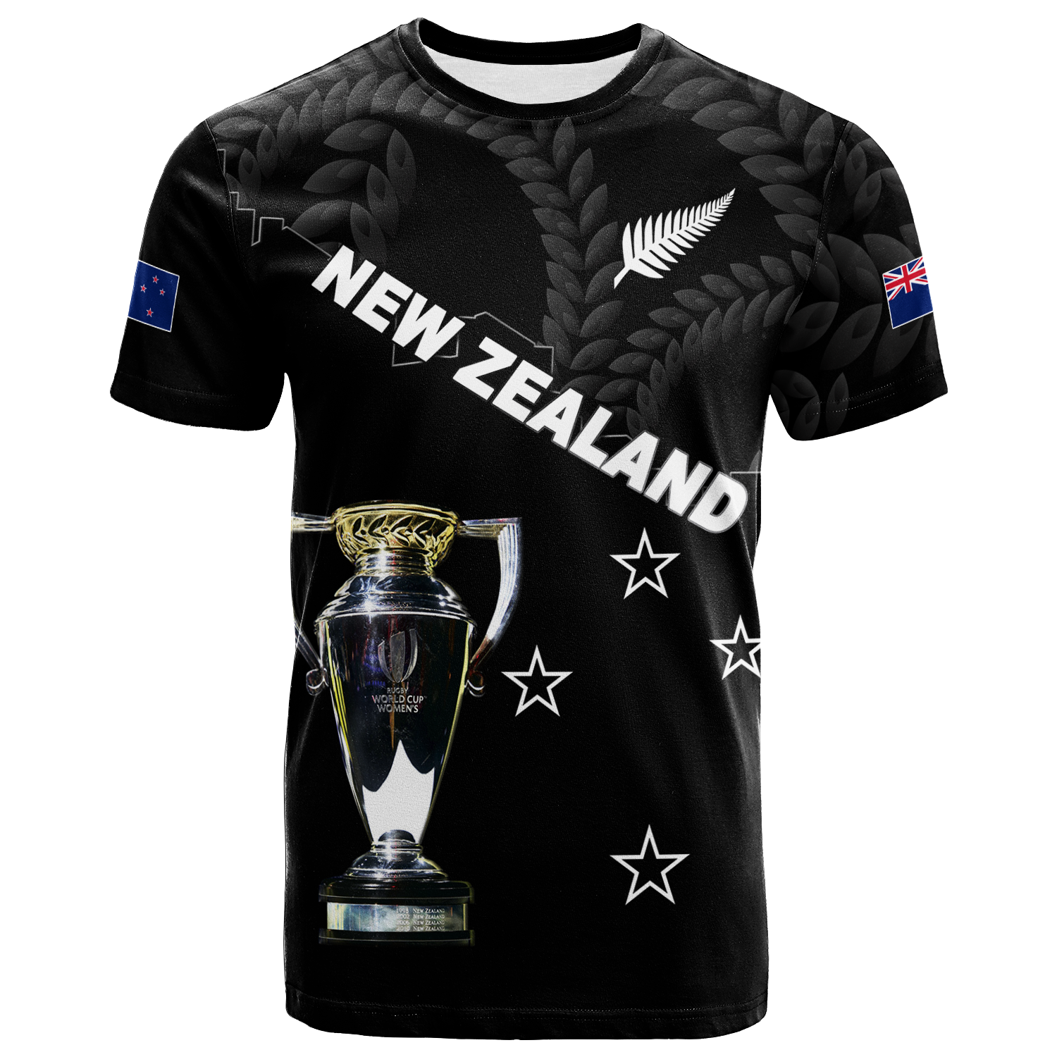 Nz Silver Black Shirt New Zealand Champions Rugby 2022 T-Shirt