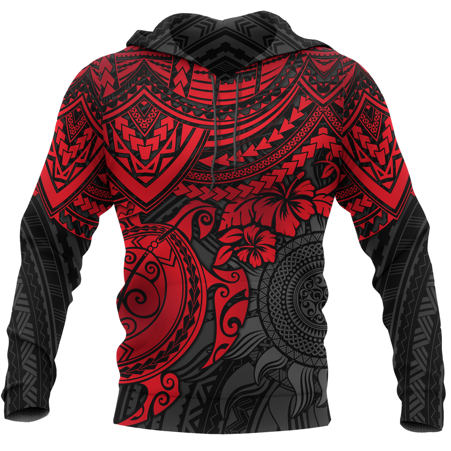 Polynesian Hoodie Polynesian Red Turtle