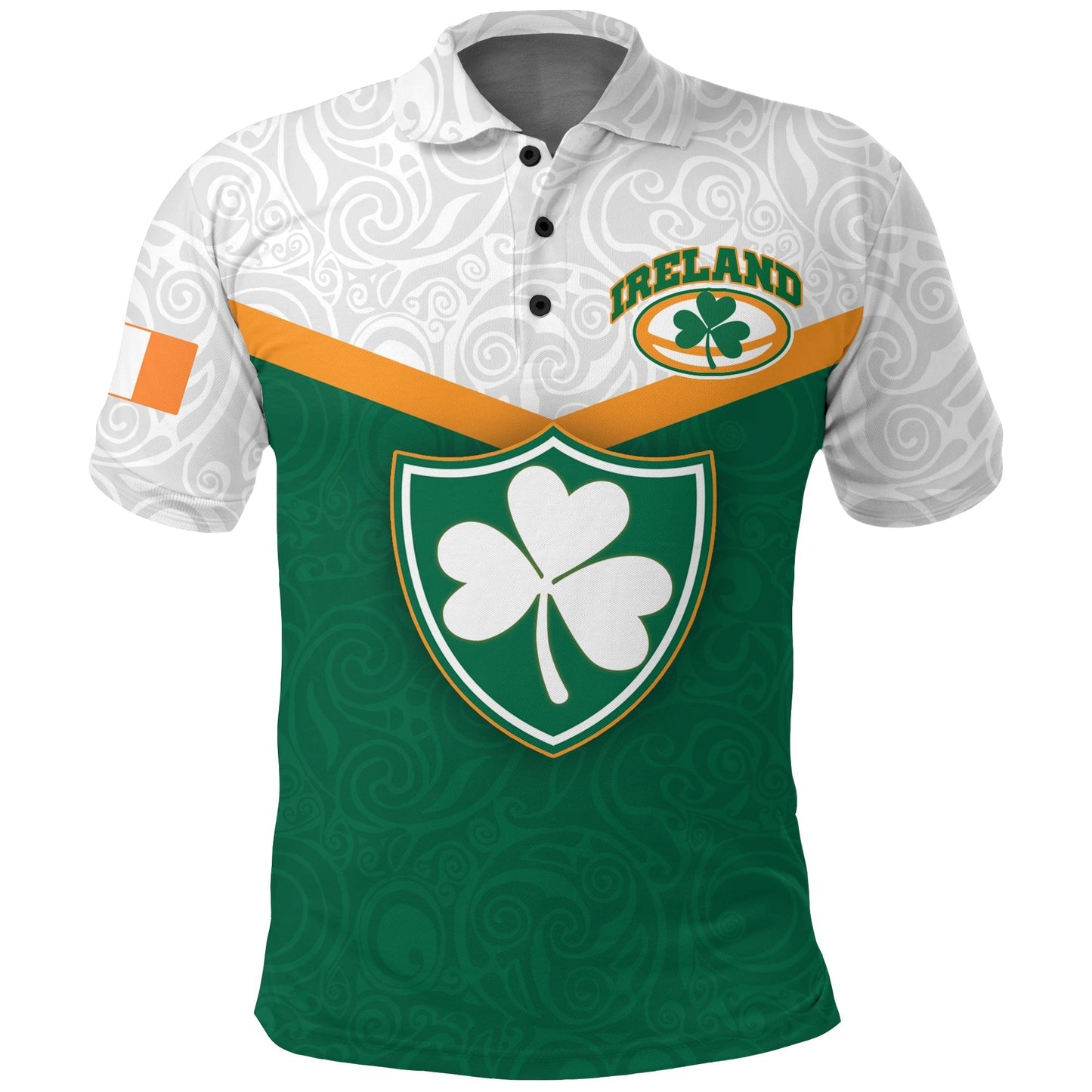 Ireland Rugby Polo Shirt Celtic Rugby Irish Shamrock With Triskelion LT12