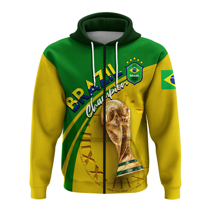 Custom Brazil Football 2022 Hoodie