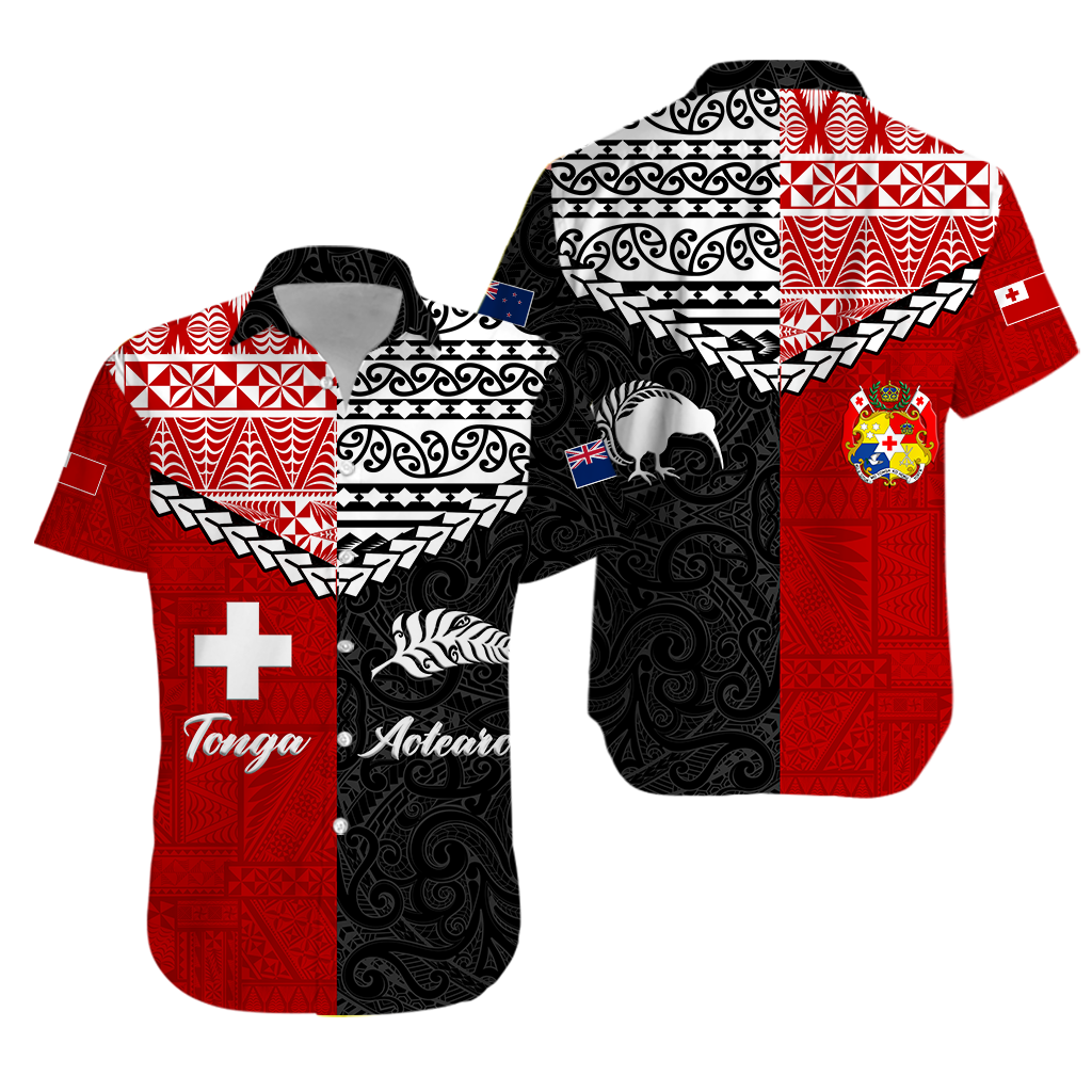 Tonga Combine New Zealand Maori Aotearoa Heritage Hawaiian Shirt -