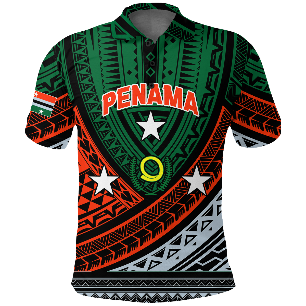 Vanuatu Penama Province Tribal Pattern Polo Shirt -