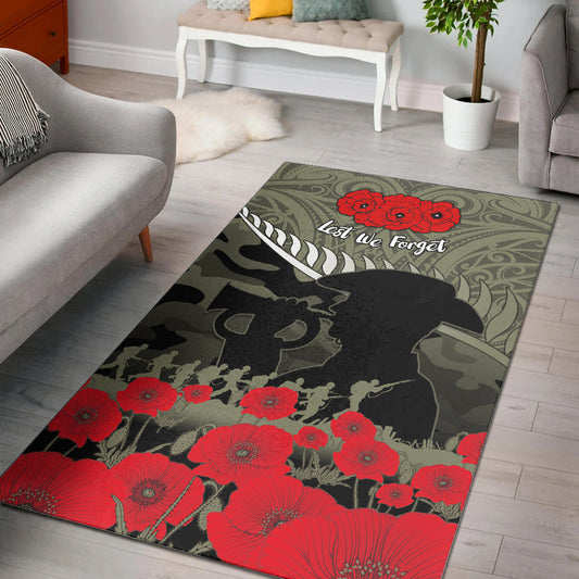 New Zealand ANZAC 2022 Area Rug Maori Camouflage