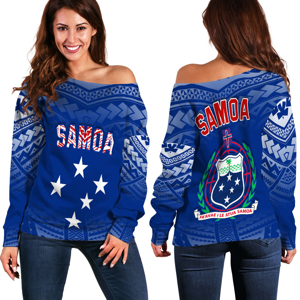 Samoa Off Shoulder Sweater Simple Polynesian