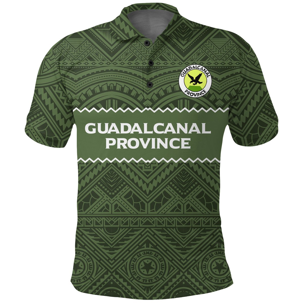 Solomon Islands Guadalcanal Province Polo Shirt - Tribal Pattern -