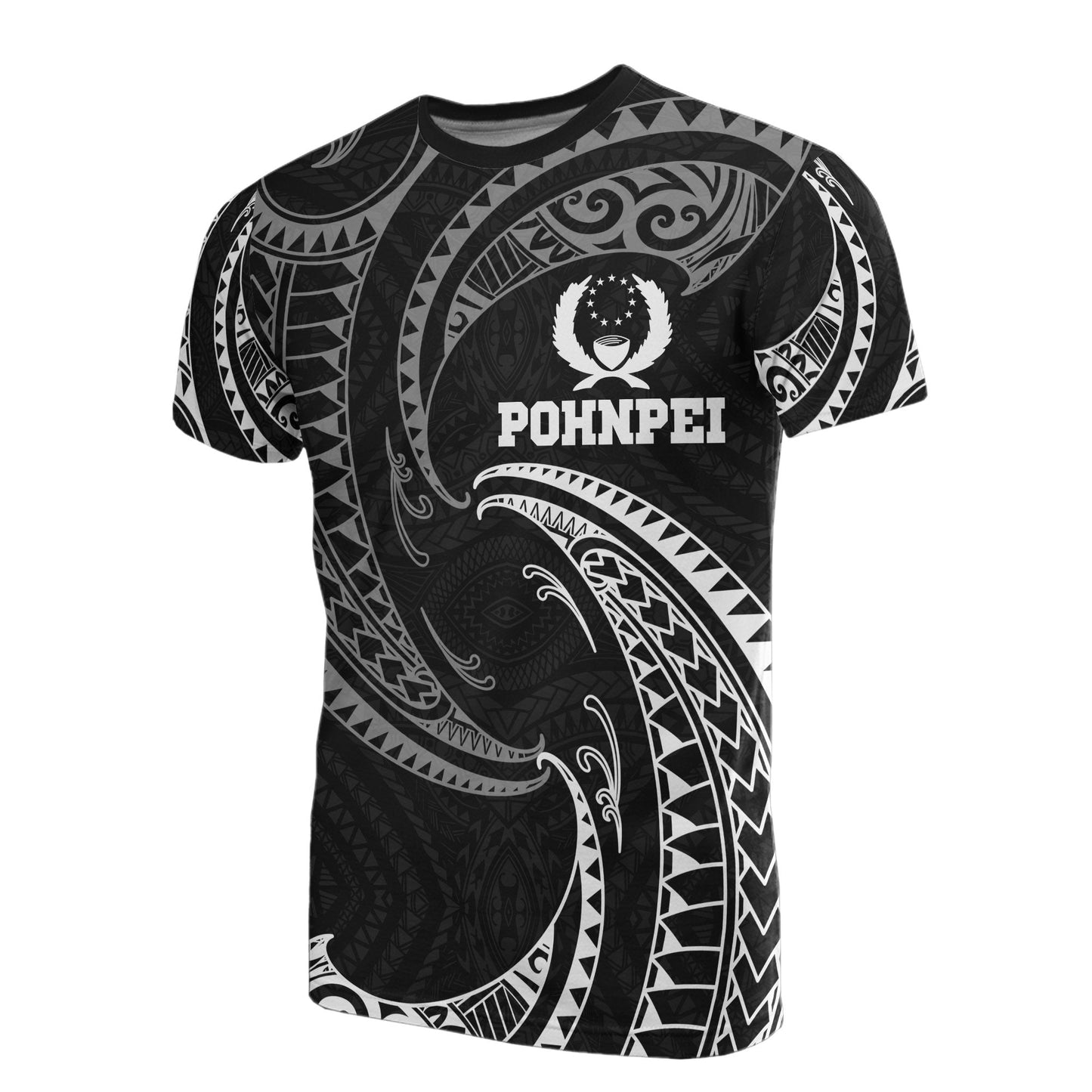 Pohnpei Micronesia All Over T - Shirt - White Tribal Wave
