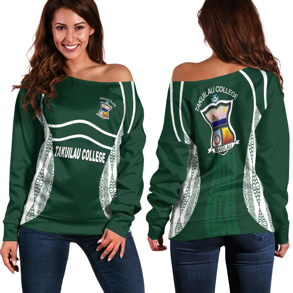 Takuilau College Tongan Patterns Women Off Shoulder Sweater
