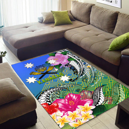 South Sea Islanders Kanakas Hibiscus Polynesia Area Rug