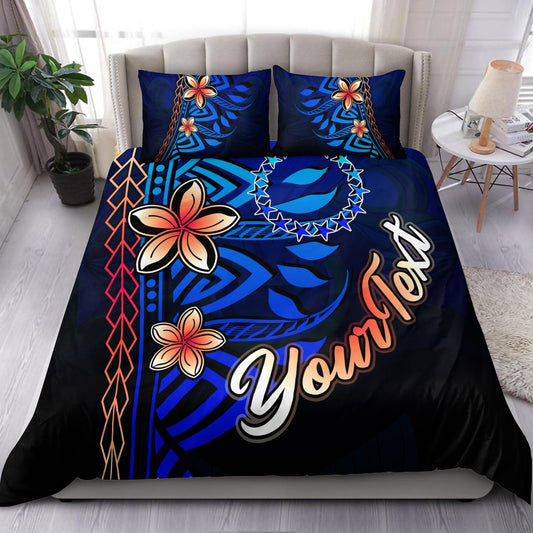 Cook Islands Custom Personalised Bedding Set Vintage Tribal Mountain