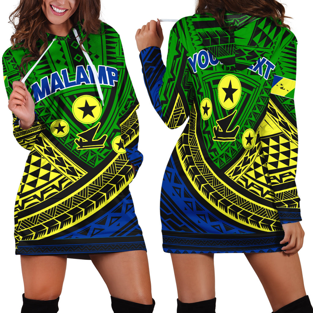 Custom Personalised Vanuatu Malampa Province Tribal Pattern Hoodie Dress