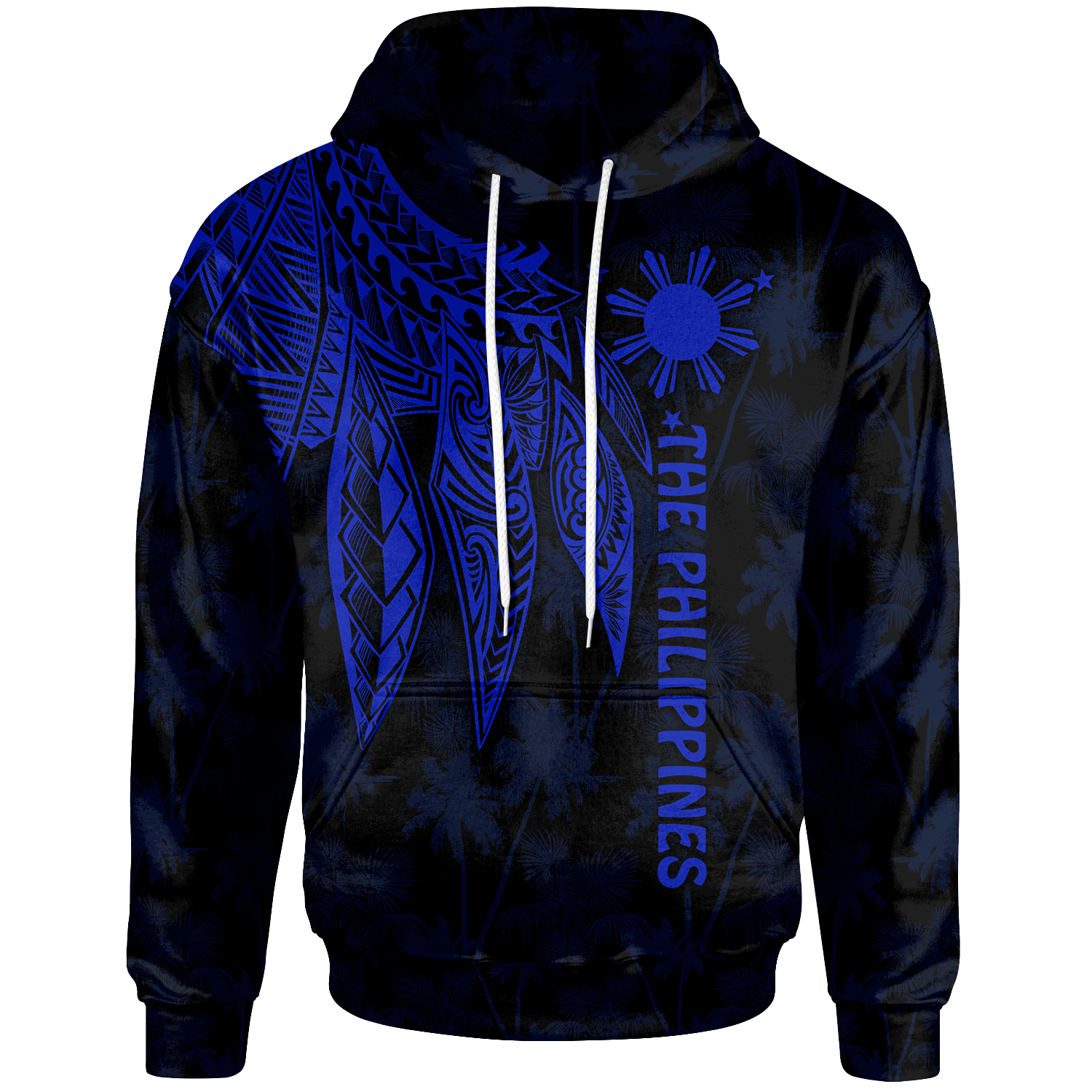 The Philippines Hoodie Polynesian Wings Blue