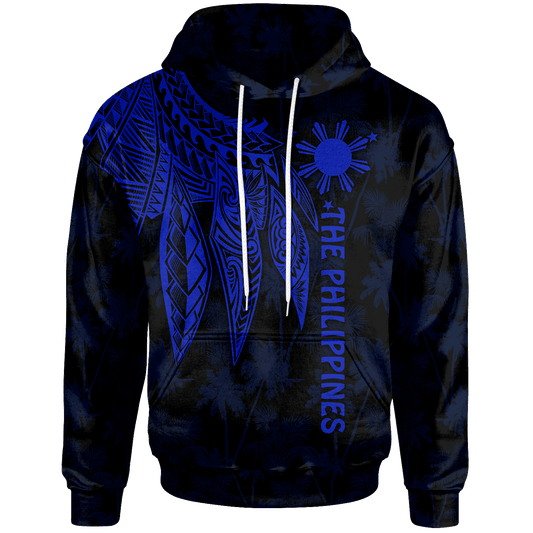 The Philippines Hoodie Polynesian Wings Blue
