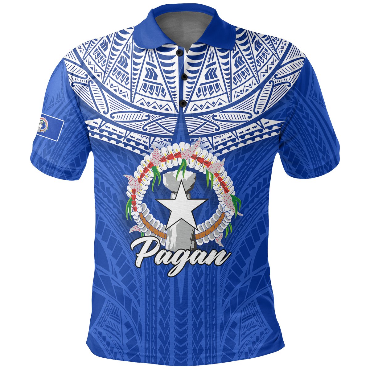 Custom Personalised Northern Mariana Islands Pagan Polo Shirt -