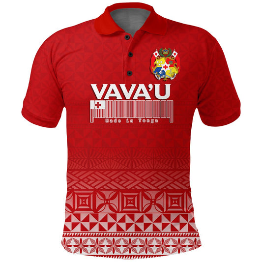 Tonga Vavau Polo Shirt - Tongan Pattern Red Shirt