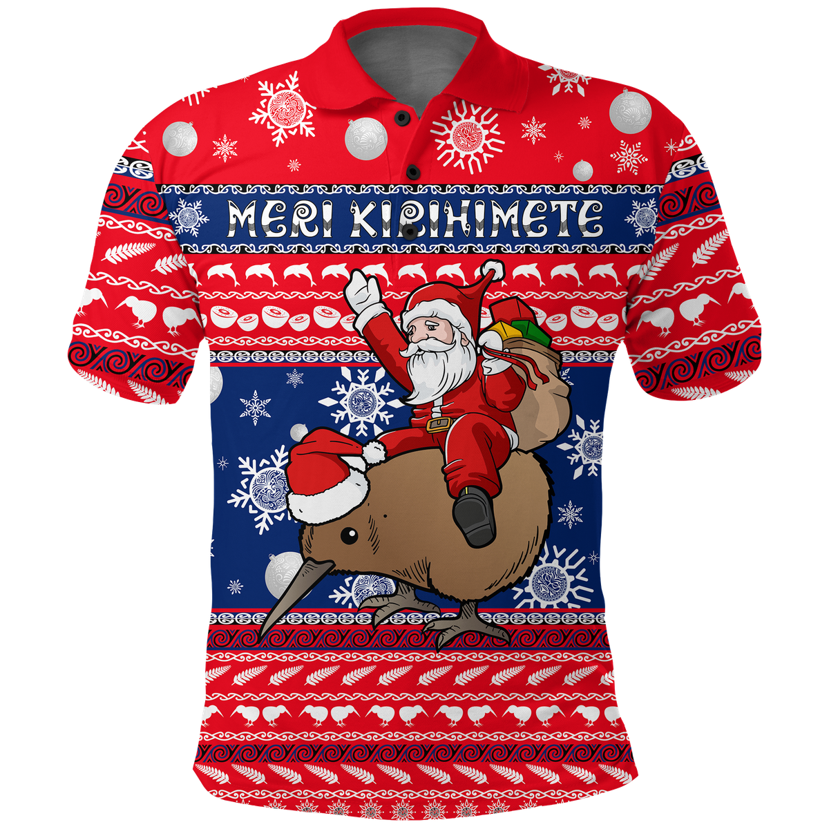 New Zealand Maori Meri Kirihimete Polo Shirt -