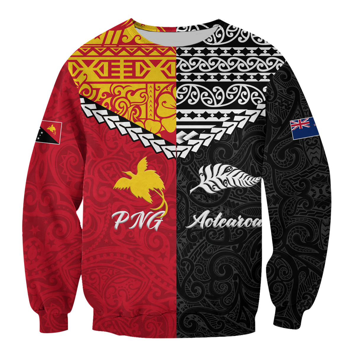 Papua New Guinea Combine New Zealand Maori Aotearoa Heritage Sweatshirt