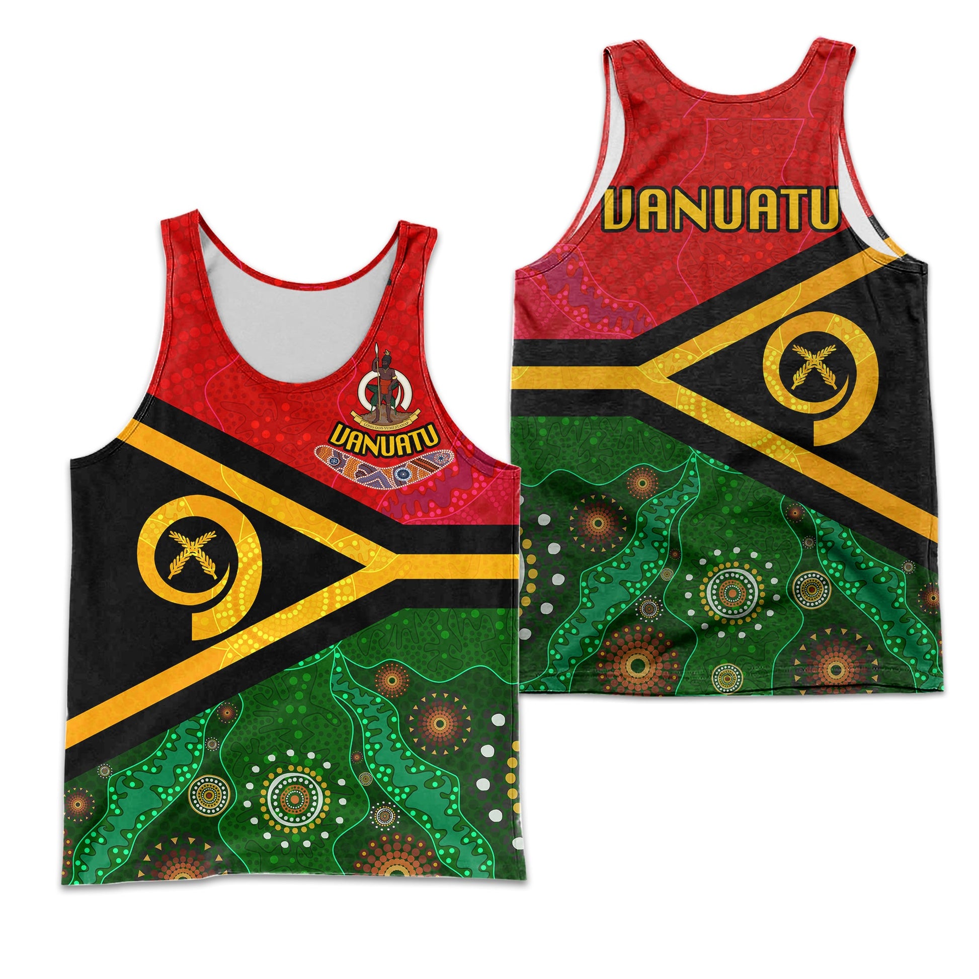 Vanuatu With Aboriginal Patterns Men's Tank