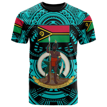 Vanuatu T-Shirt Custom Vanuatu Polynesian Culture Pride Turquoise T-Shirt