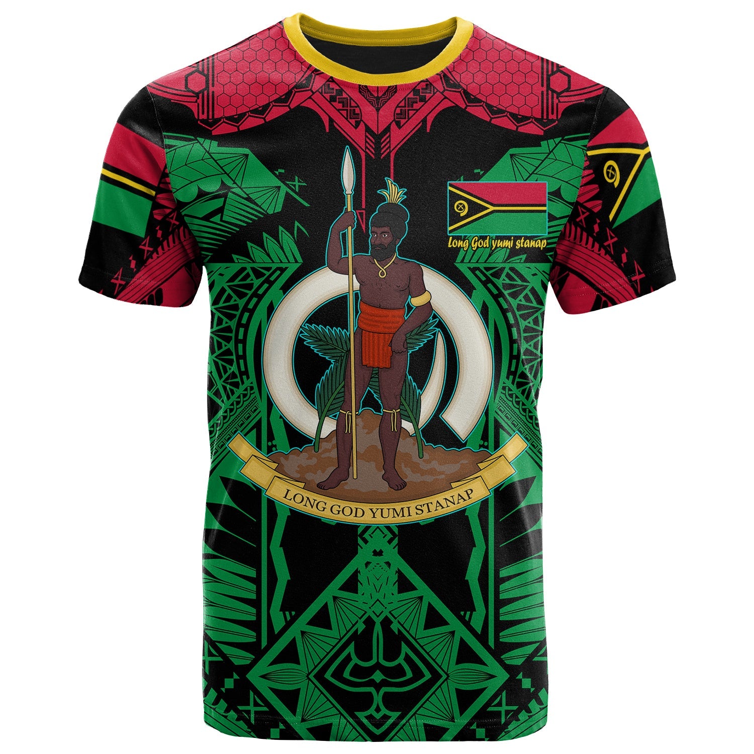 Vanuatu T-Shirt Vanuatu "Long God yumi stanap" Polynesian T-Shirt