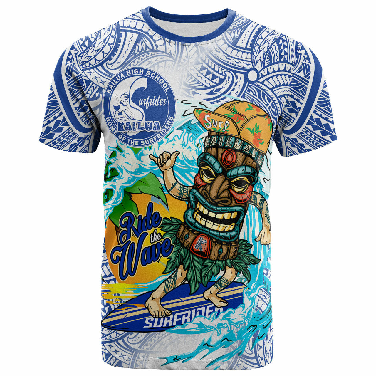 Hawaii Polynesian T-shirt Kailua High School Tiki Tribal Surfriders Polynesian Culture
