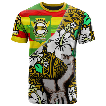 Hawaii Nanakuli High & Intermediate School Custom Polynesian Patronage T-Shirt - The Golden Hawk Bloods In My Veins