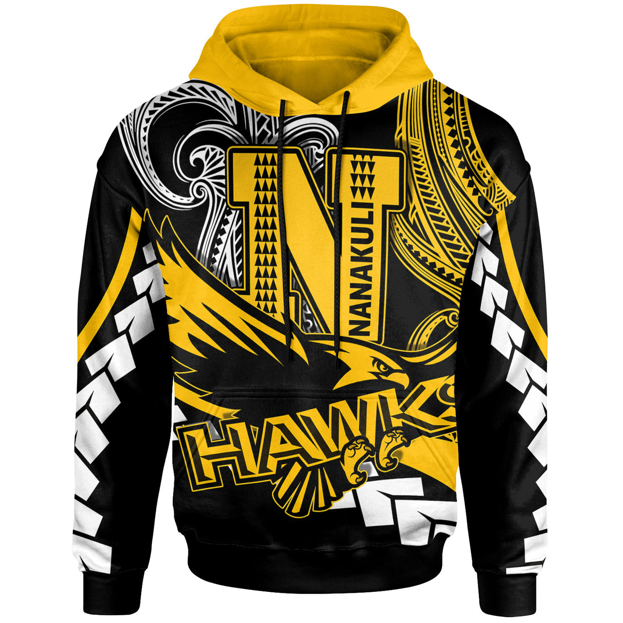 Hawaii Hoodie Nanakuli High School Polynesian Tribal Pattern