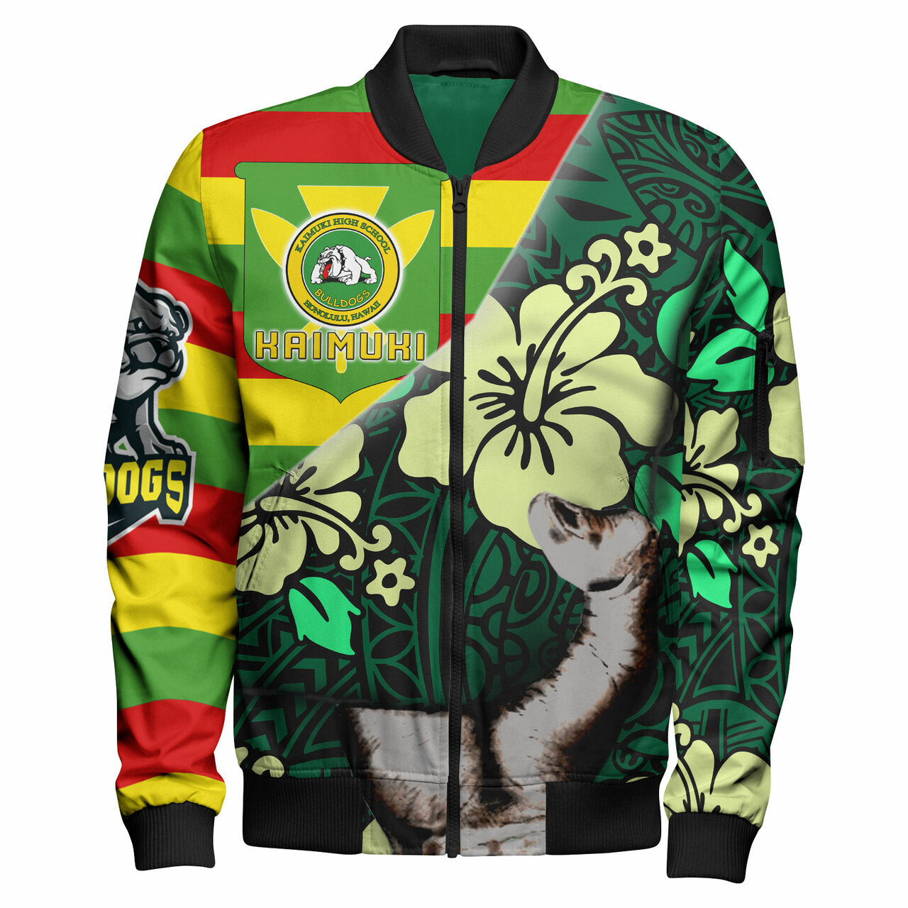 Hawaii Kaimuki High School Polynesian Patronage Bomber Jacket Kaimuki High School Bloods In My Veins
