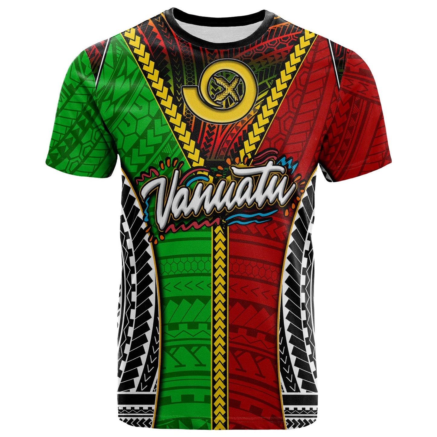 Vanuatu T-Shirt Vanuatu Independence Anniversary With Polynesian Patterns T-Shirt
