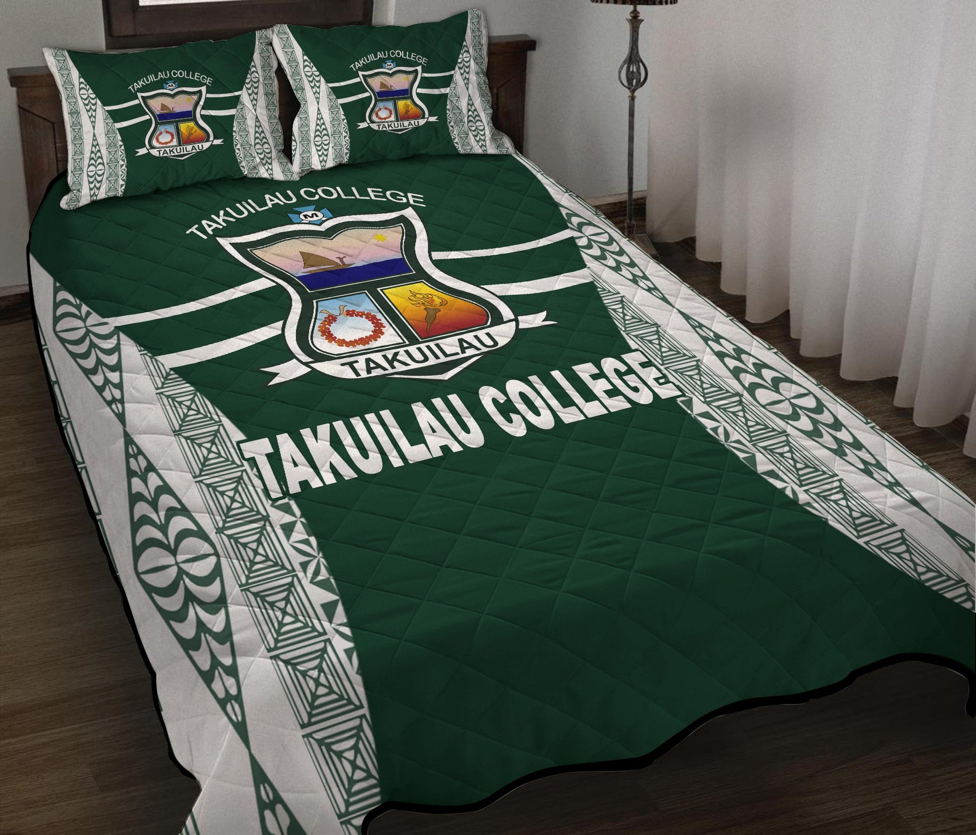 Takuilau College Tongan Patterns Quilt Bed Set