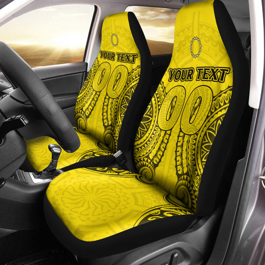 (Custom Personalised) Cook Islands Aitutaki Car Seat Covers Tribal Pattern
