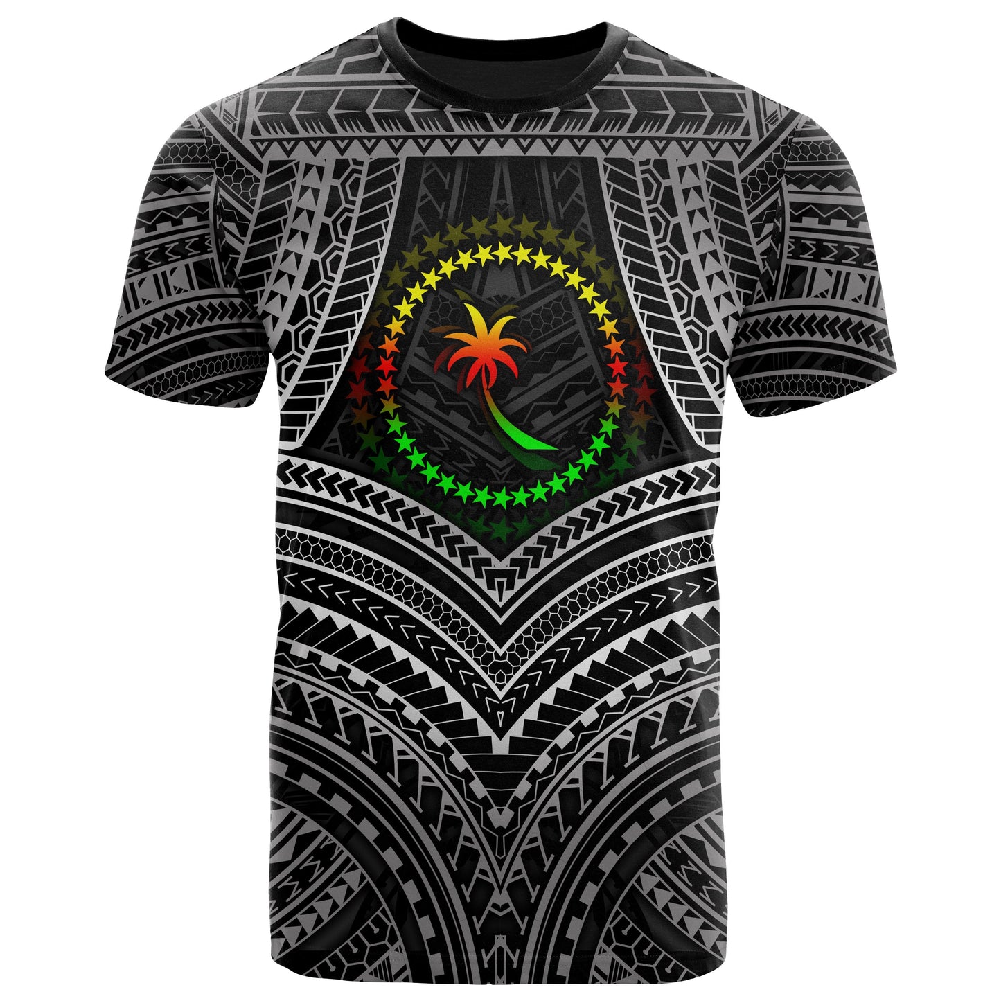 Chuuk Polynesian T-shirt Chuuk Flag Reggae Color