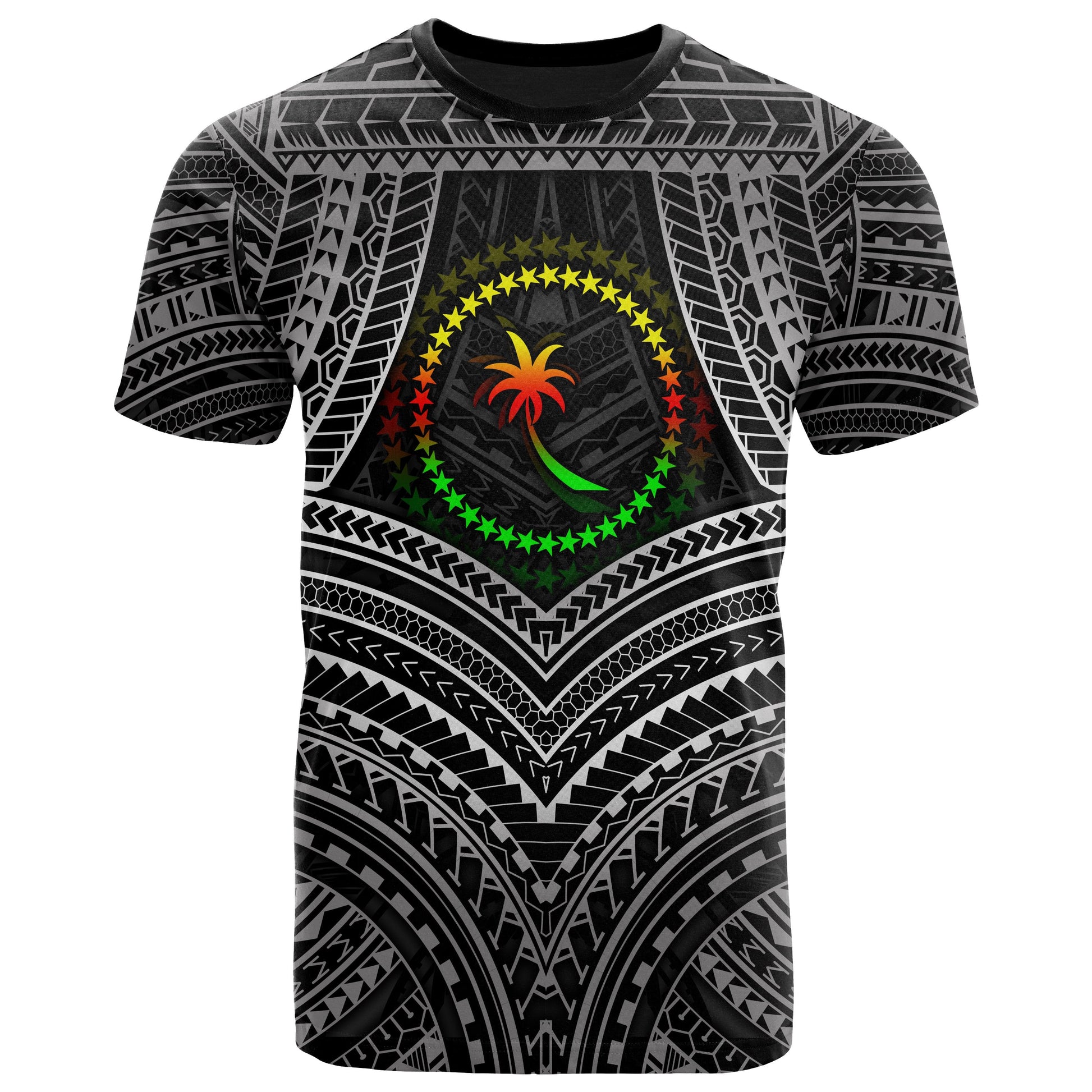 Chuuk Polynesian T-shirt Chuuk Flag Reggae Color