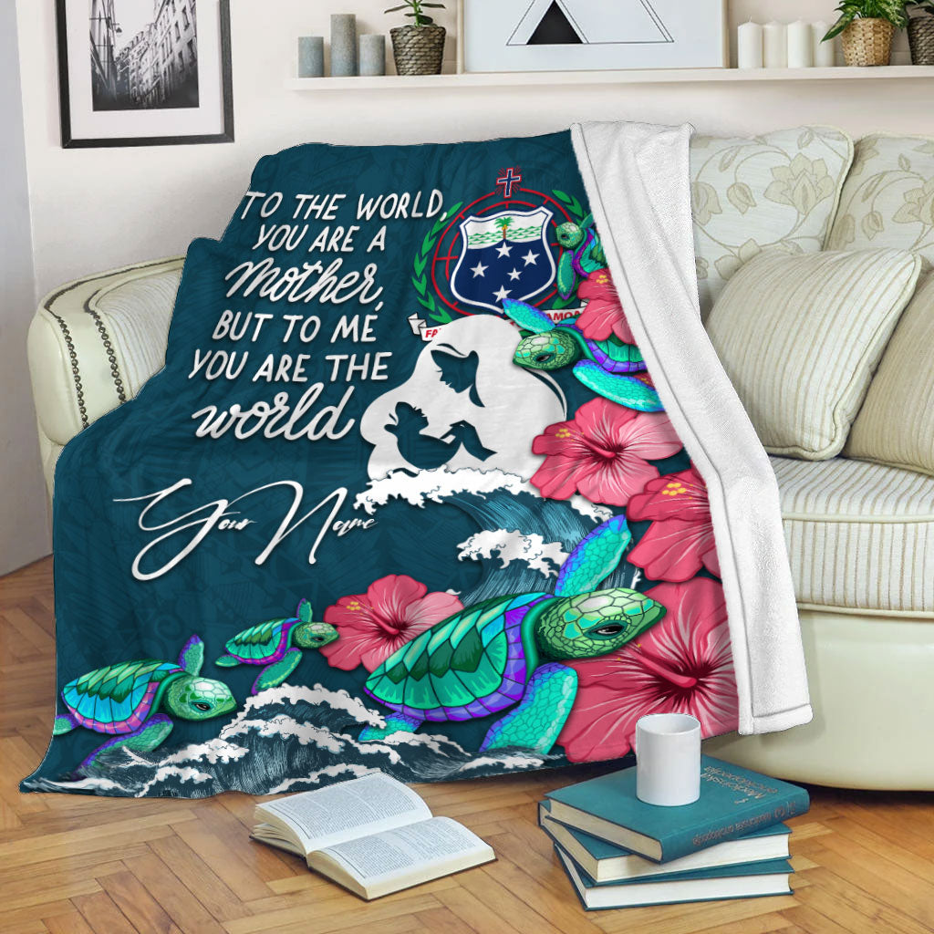 Custom Personalised Samoa Mothers Day With Green Turtle Blanket
