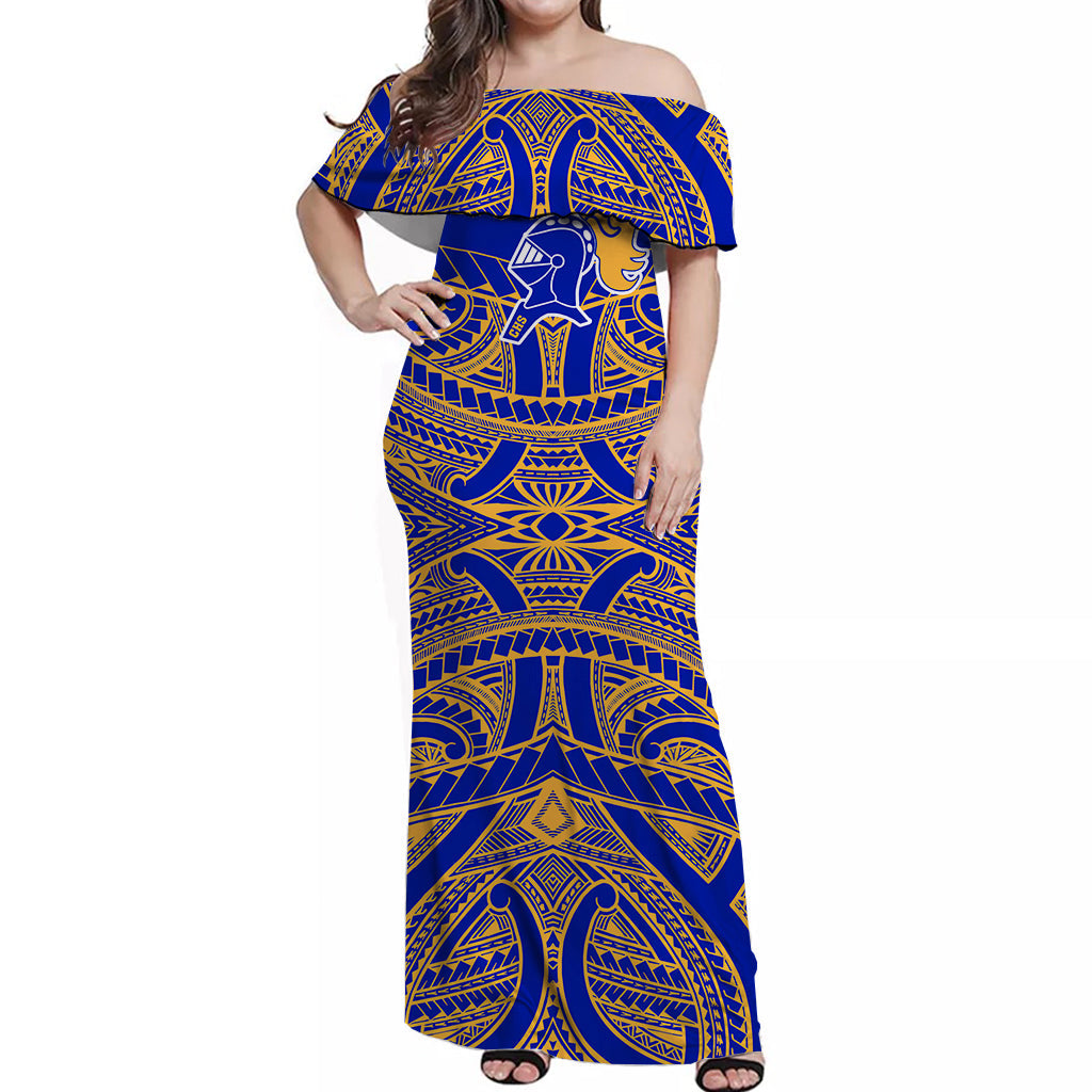 Hawaii Castle High School Tattoo Tribal Off Shoulder Dress
