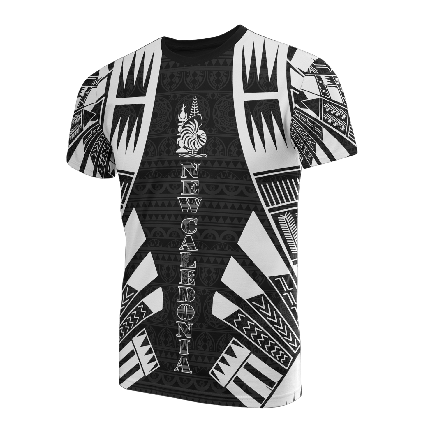 New Caledonia T Shirt New Caledonia Coat Of Arms Polynesian Tattoo Style