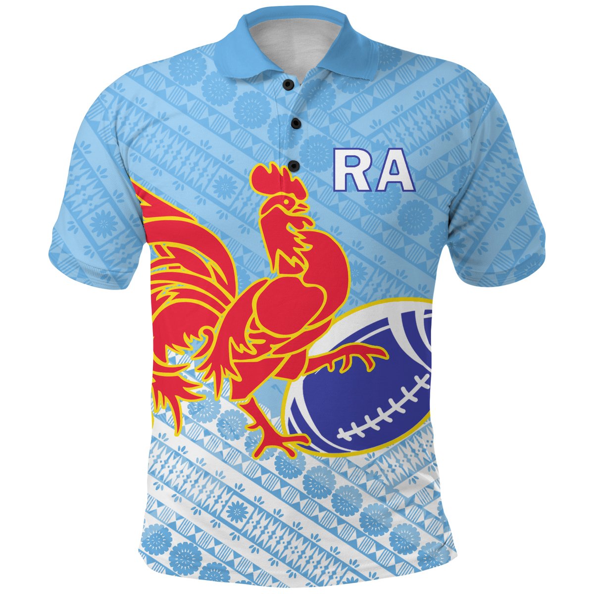 Ra Rugby Union Fiji Polo Shirt - Tapa Pattern -